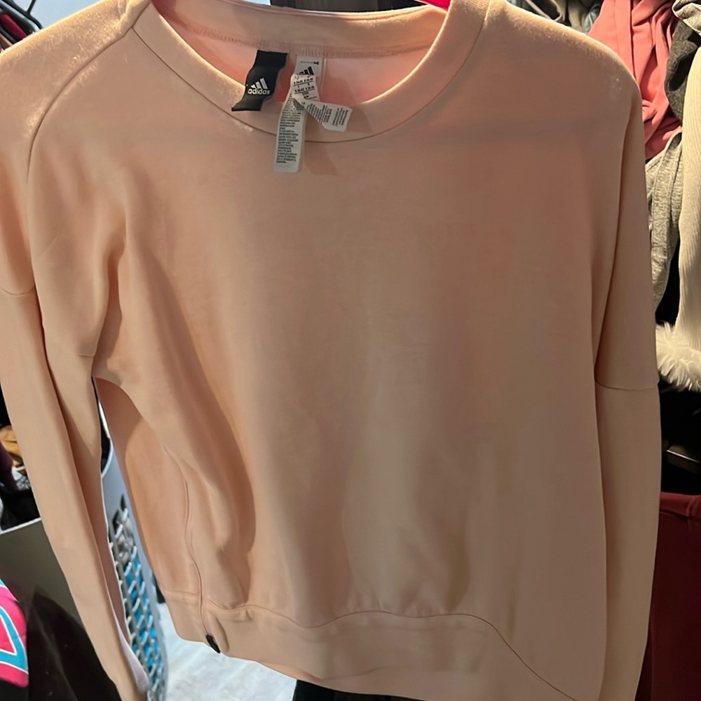 Light Pink Adidas Sweater With Zipper Detail